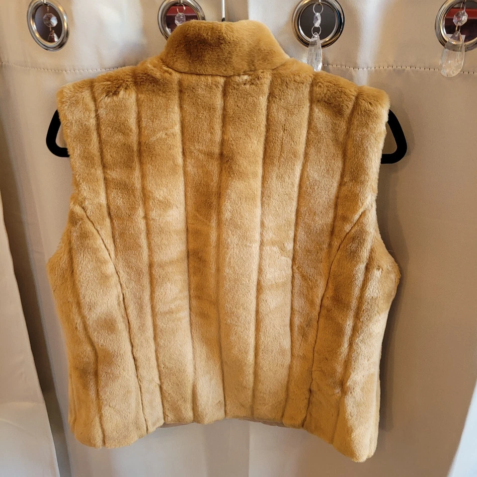 De Colección EP Pro Mujer Chaleco Mediano Marrón Imitación Piel Chaqueta Sin Mangas Western Y2K 15752 Foto 2 de 4