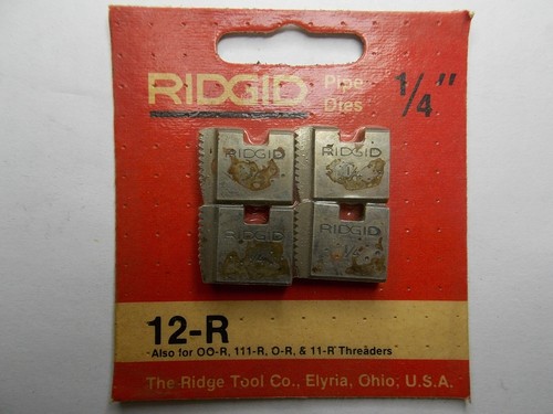 RIDGID 1/4" NPT 12-R PIPE THREADING DIES 111-R 11-R 00-R 37815 RED - Picture 7 of 9