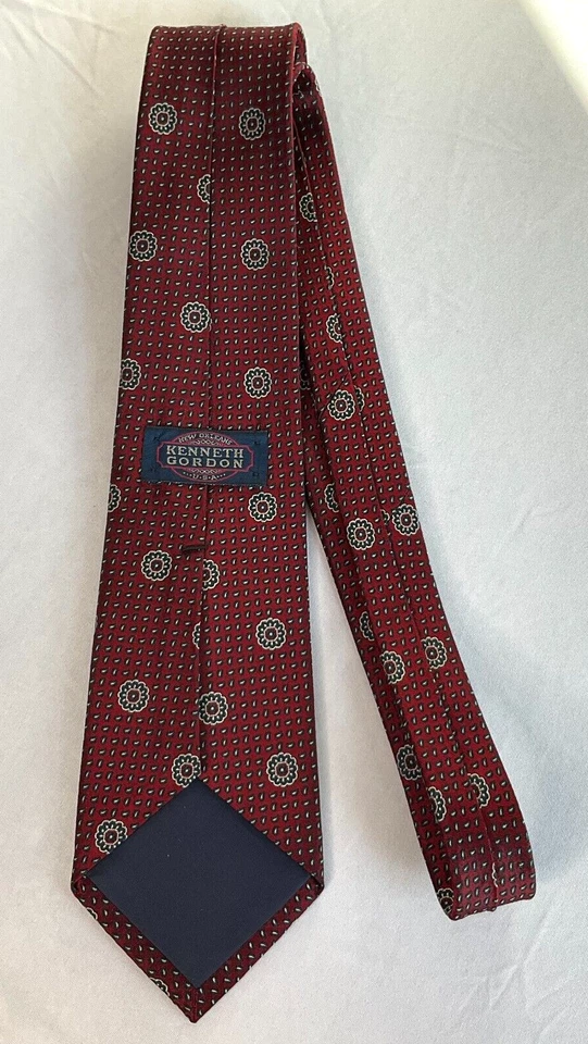 Corbata Kenneth Gordon New Orleans Para Hombres 100% Seda Azul Granate Hecha en EE. UU. 57" Foto 2 de 4