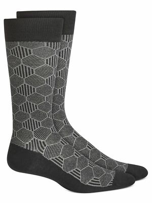 Alfani Men's Alfatech Geo Line Socks Size 7-12 (2 Pairs) (Same Day Ship)