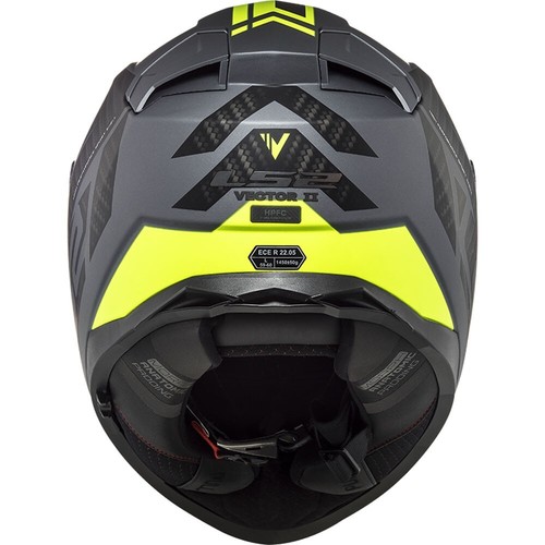 Casco Integrale Ls2 FF811 Vector II Splitter Titanio Giallo Alta Visibilità - Foto 5 di 7