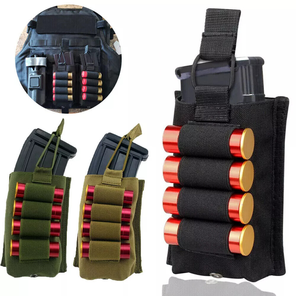 Tactical Molle Cartridge Shell Holder - 12-Round Rifle Ammo Pouch For Hunting