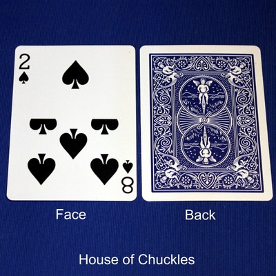 2 of Spades / 8 of Spades - Half Horizontal - Blue Bicycle Gaff Playing Card