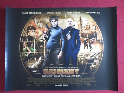 GRIMSBY UK QUAD (30''x 40'') ROLLED POSTER SACHA BARON COHEN MARK STRONG 2016