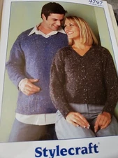 Stylecraft Knitting Pattern 4797 DK Gaelic Tweed Sweaters  30-48