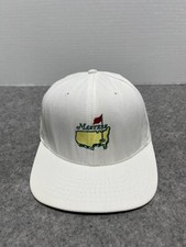 VINTAGE White The Masters Golf Tournament Green Jacket Leather Strap CLEANED Hat