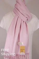Women's Pashmina Scarf Shawl Wrap Solid Pink-Silk Cashmere*Soft* 030 