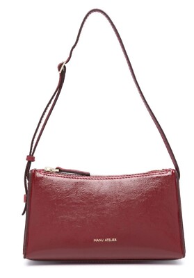 Manu Atelier Schultertasche Leder Prism Shoulder Bag Weinrot Rot
