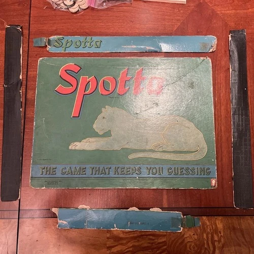 RARE VINTAGE COMPLETE Spotta Milton Bradley Board Game Leopard Guessing