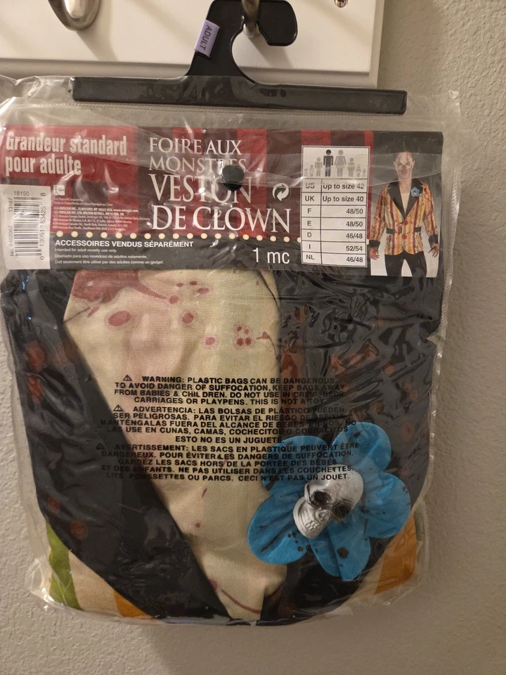 CHAQUETA PAYASO Freakshow Disfraz Halloween Adulto Estándar (hasta talla 42) Foto 2 de 2