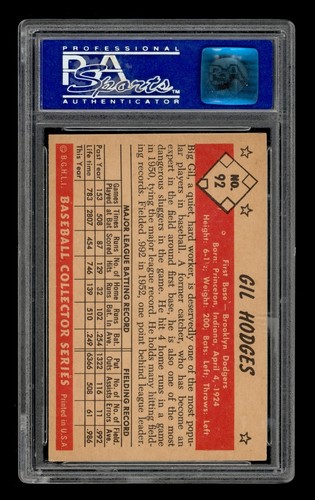 1953 Bowman Color Set-Break # 92 Gil Hodges PSA 8 NM-MT | eBay