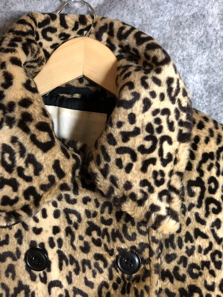 Abrigo Denim & Supply Ralph Lauren Mujer Pequeño Leopardo Imitación Piel Doble Pecho Foto 4 de 4