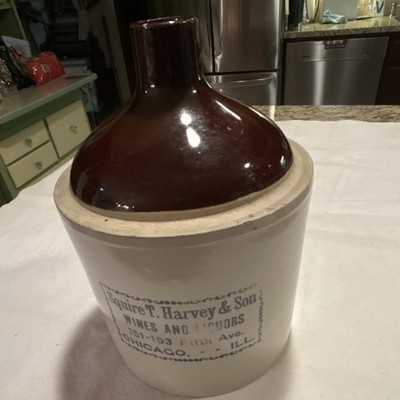 Squire T. Harvey & Son Stoneware Advertising Jug Chicago wine and liquors