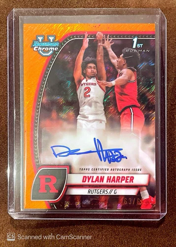 Bowman U Chrome Orange Shimmer Dylan Harper AUTO /65