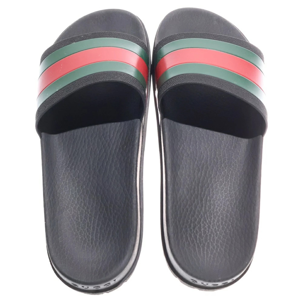 GUCCI Sherry Line Rubber Slide Flat Shower Sandals Shoes Black [Condition B] [Co thumbnail 4