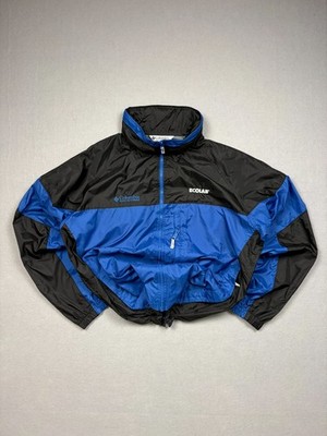 Columbia Sportswear Packable Windbreaker Blue Black Vintage Size L