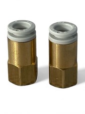 2 Pcs Female Straight 5/16"/8mm Push to Connect Tubing x 1/8" NPT Brass Fittings
