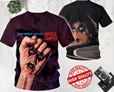 Alice Cooper Halloween Raise Your Fist And Yell 3D AOP Shirt S-5XL 1S0286