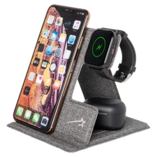 Lax Gadgets MagSafe compatible Fabric Travel 3-in-1 Charging Stand