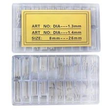 300Pcs 1.3&1.4mm Diameter Single End Watch Spring Bar Link Pin Assortment 8~26mm