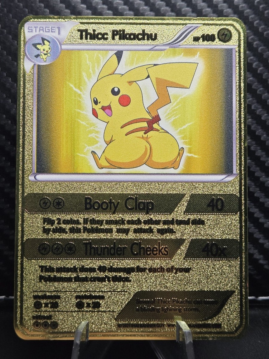 Thicc Pokemon カード 額装品 一枚 Thicc Charizard Pikachu Venusaur & Blastoise Collectible Metal
