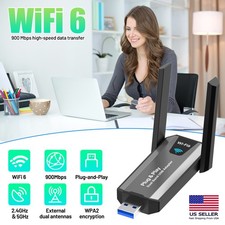 1x WiFi 6 Bluetooth 5.4 USB Adapter Dual Band 2.4G 5.8G Driver Free Windows PC