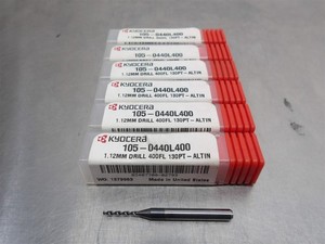 6 NEW! Kyocera 1.12mm Carbide Drill 105-0440L400