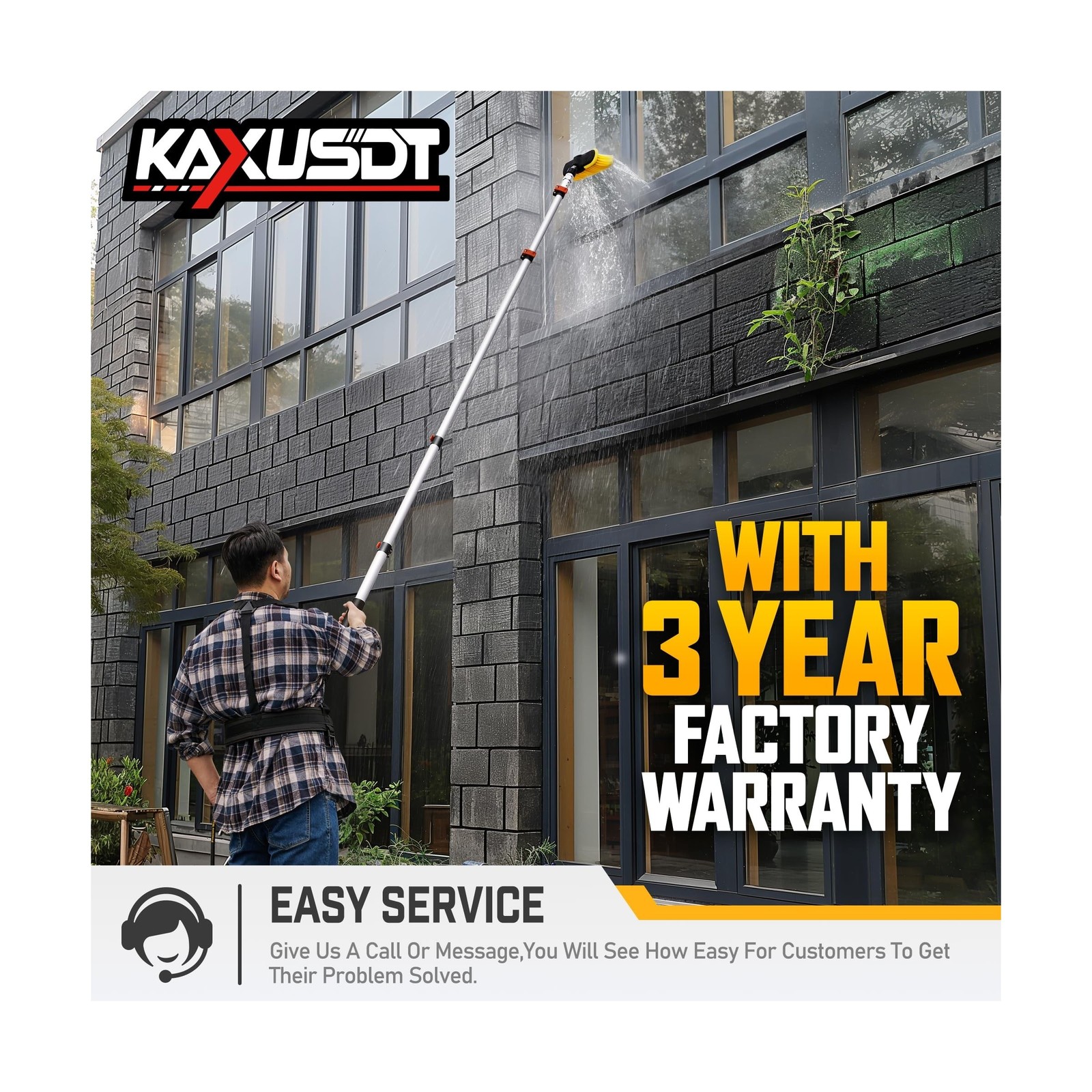24FT Pressure Washer Telescoping Extension Wand, High Power Accessories with ...