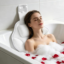 Extra Thick Petal-Shaped Bath Pillow for Head, Neck and Backrest, Extra Thick, P