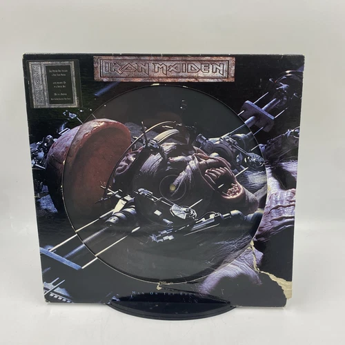 IRON MAIDEN Man On The Edge PICTURE DISC Maxi-Single Vinyl VG/G