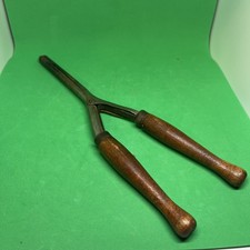 Vintage/Antique Hair Or Mustache Curling Iron  Wood Handles. 9 Inches PRINCESS