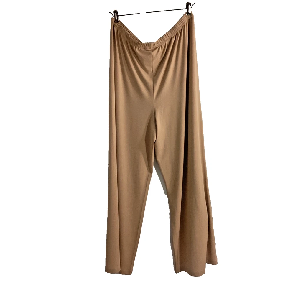 NUEVO SIN ETIQUETAS BOB MACKIE USABLE ARTE GRANDE CARAMELO PIERNA ANCHA PALAZZO PANTALONES TEJIDO LÍQUIDO Foto 4 de 4