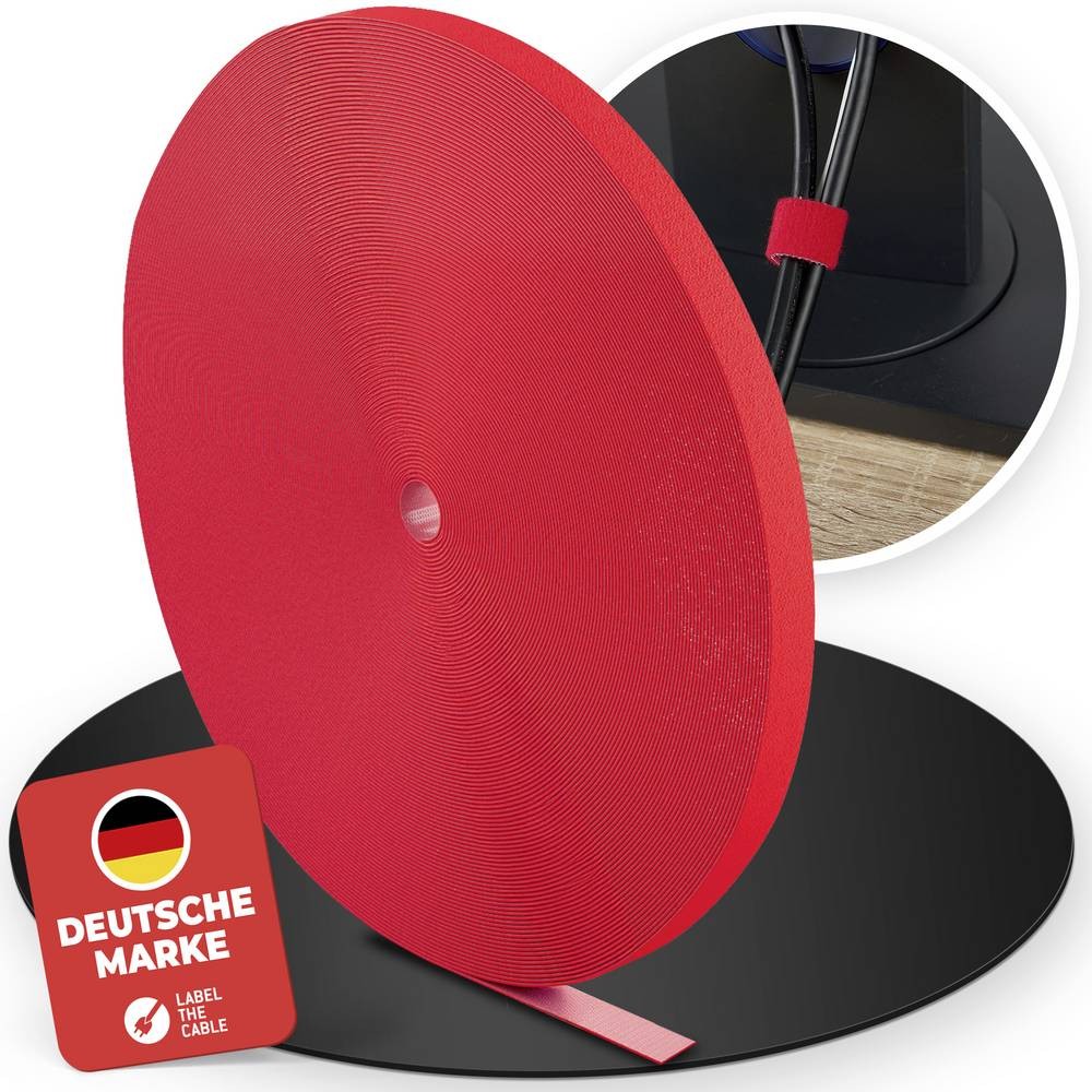 Bande auto-agrippante Label the Cable PRO 1260 rouge ruban scratch serre-câble