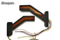 12V/24V Bernstein Weiß Rot LED Marker Vorne Heck Side Stiel Lampe Links & Rechts