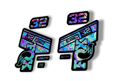 Fox 32 Step Cast Elite 2021 Factory Fork Decals Suspension Sticker Oil Slick1 - Bild 1 von 2