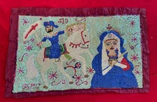 Haitian Vodou Sequined Drapo Flag ~ Sen Jak & Erzulie Freda By Gabriel Chery