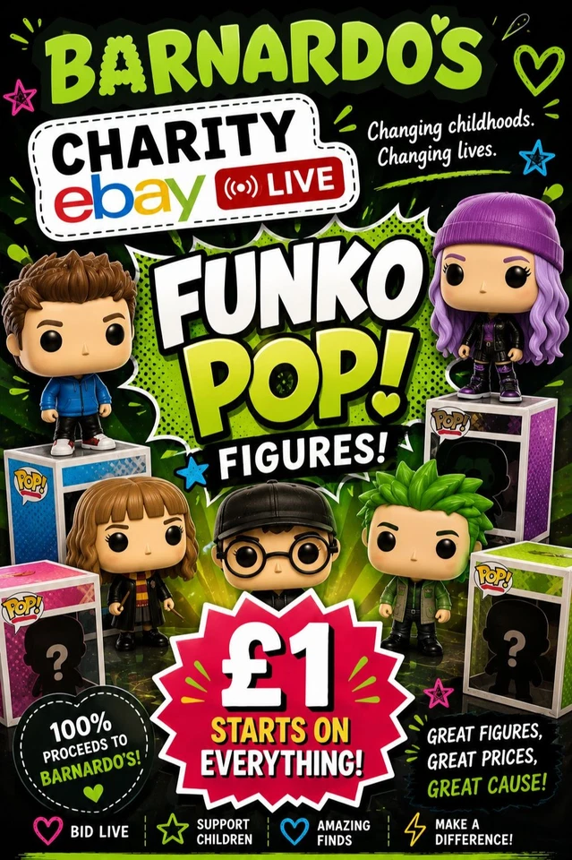 Barnardos Charity Live Funko Pop Madness ! Single/Bundles £1 Starts @4pm !