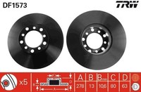 2 X Bremsscheibe TRW DF1573 FüR Mercedes-Benz 123 T-Model