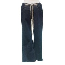 Cache Rhinestone Grommet at Waist Removable Belt Jean Pant Cropped New 128 NWT