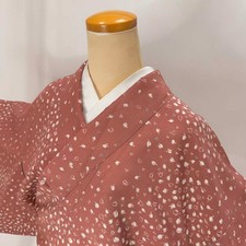 Japanese Kimono Komon Vintage Komon awase Polyester Free Shipping M size 5178