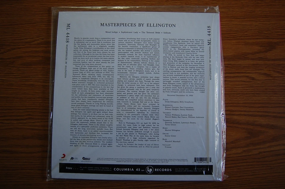 Duke Ellington & Orchestra - Masterpieces 2LP 45RPM NEW SEALED - Image 3 of 4