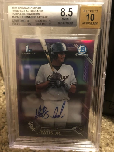 2016 BOWMAN CHROME PURPLE REFRACTOR AUTO FERNANDO TATIS JR BGS 8.5/10 /250