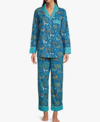 PRINTFRESH Show Pony Horse Steel Blue Long Pajama  Size M Medium NWOT Equestrian