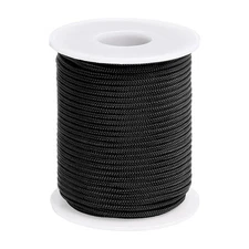0.08 Inch x 30 Yards Nylon String Bracelet String Braided Nylon Thread Black