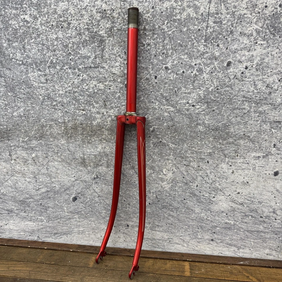 Vintage Tange Japan Steel Road Bike Fork 1" Threaded 27in Wheel Red Tall - Image 3 of 4
