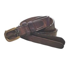 Unbranded Leather Belt Unisex 42 Brown Brass Buckle Casual Classic Everyday