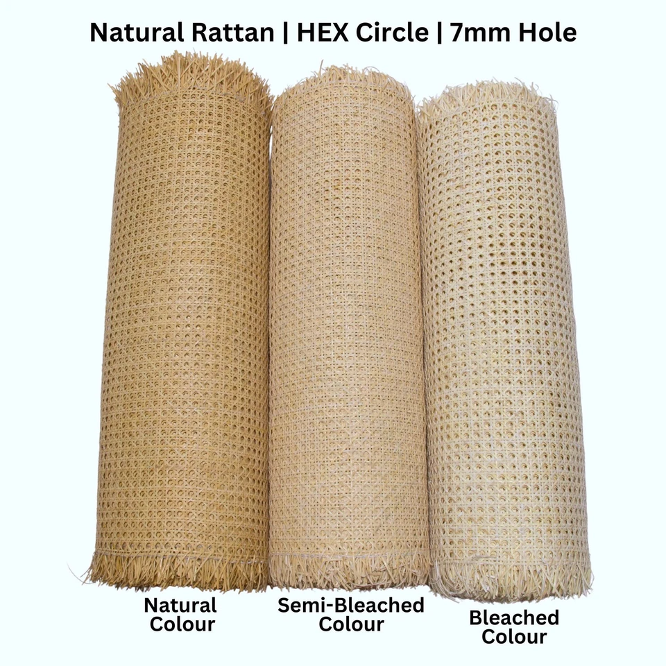 NATURAL Rattan Cane Webbing | HEX Circle | 7mm | NATURAL BROWN - image 4 of 4