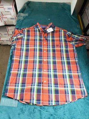 Chaps Shirt Size Extra Large Mens Red Plaid Button Up Work Career Easy Care NWT