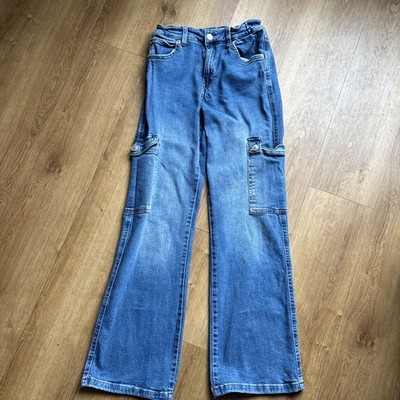 ZARA Mädchen Cargo Wide Leg Jeans 13-14 Jahre Blau 
