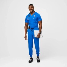 FIGS Scrub 2 Set Men's Large Royal Blue 3 Chisec Pocket Top 2 Tansen Pants